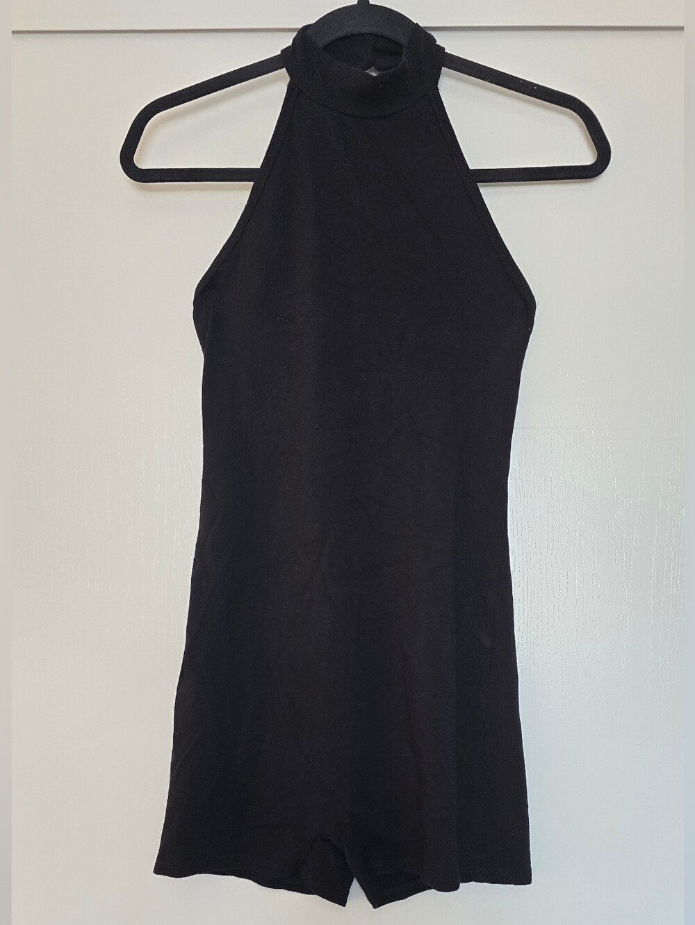 Bozzolo - Black High-Neck Halter Sleeveless Romper